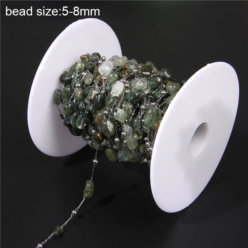 Natural Quartzs Stone Stainless Steel Chips Beads Chains For DIY Bohemia Jewelry Making Women Necklace Choker Bracelet Handmade - Madeinsea©