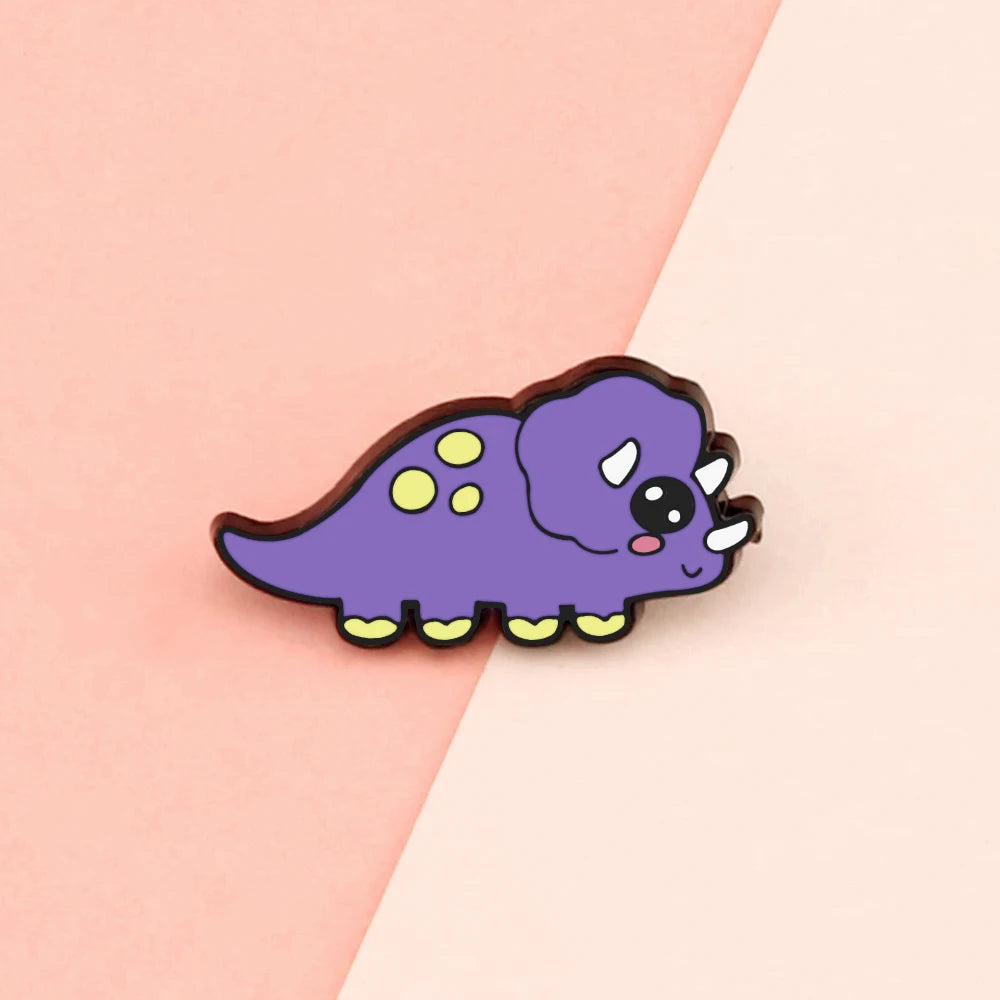 10 Style Cute Dinosaurs Enamel Pins Creative Animal Brooches Kids Backpack Decoration Jewelry Women Coat Lapel Pin Badges Gift