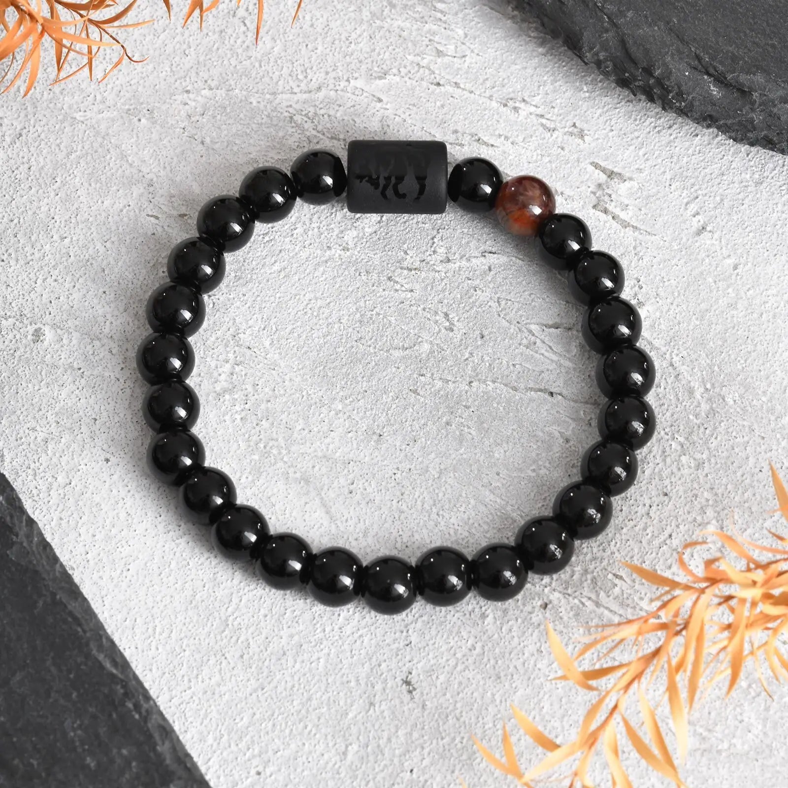 Vnox 12 Zodiac Charms Bracelets Gift for Men Dad,Both Sided Constellation Birthmonth Beaded Bracelet Wristband,Father's Day Gift