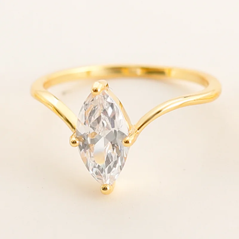Navisafira S925 Marquise Moissanite Rings, 1/2/3 Carat Options, Gold & Silver Colors, Elegant Double Band Design
