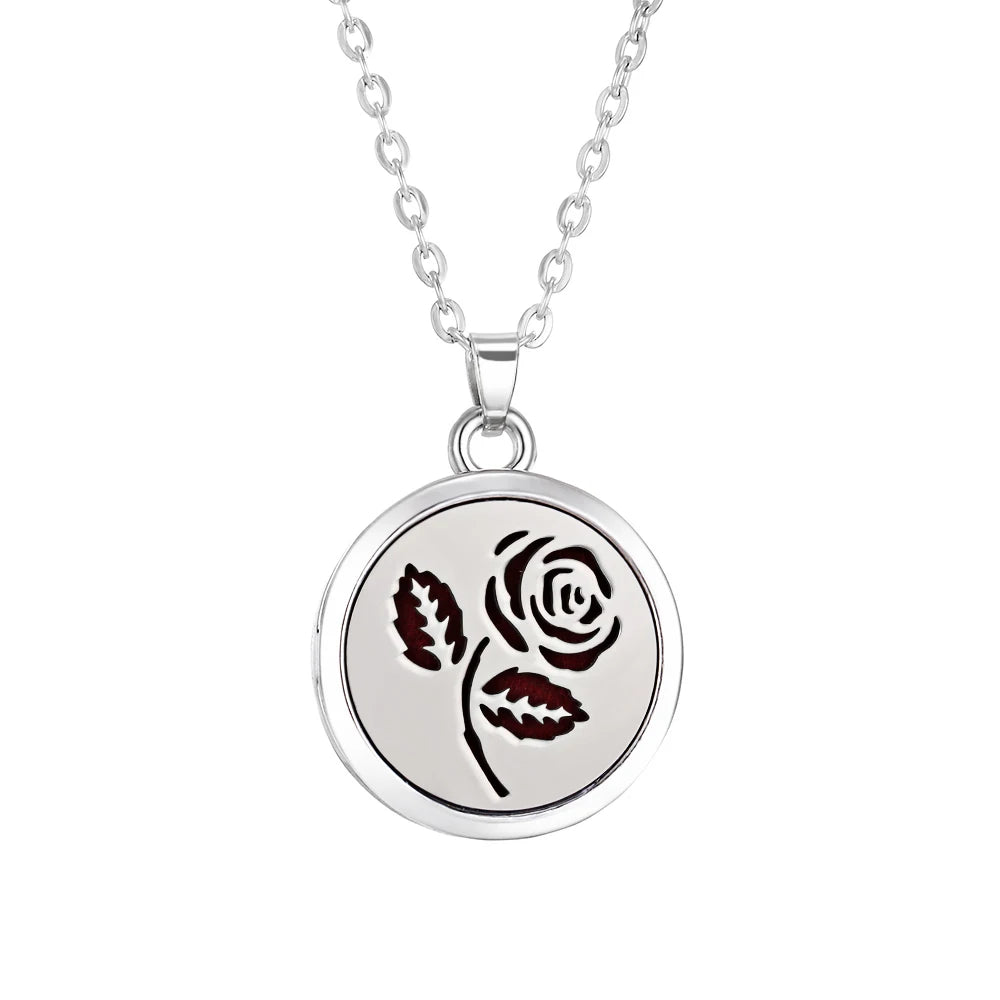 Tree of Life Aromatherapy Necklace Perfume Essential Oil Diffuser Alloy Stainless Steel  Locket Pendant Aroma Diffuser Necklace - Madeinsea©