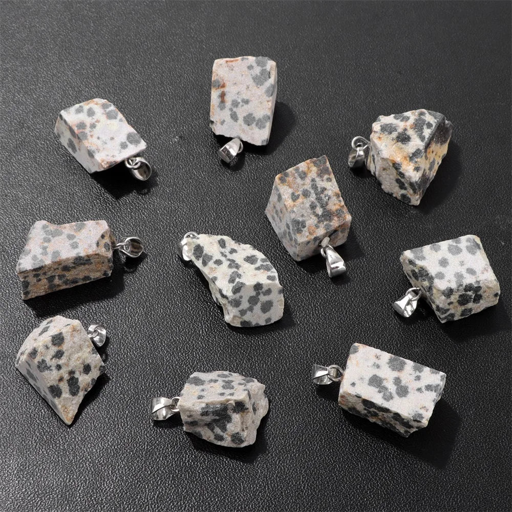 5pcs/lot Natural Stone Pendant Irregular Rough Quartz Crystal Energy Charms For Jewery Making Earrings Necklace DIY Accessories