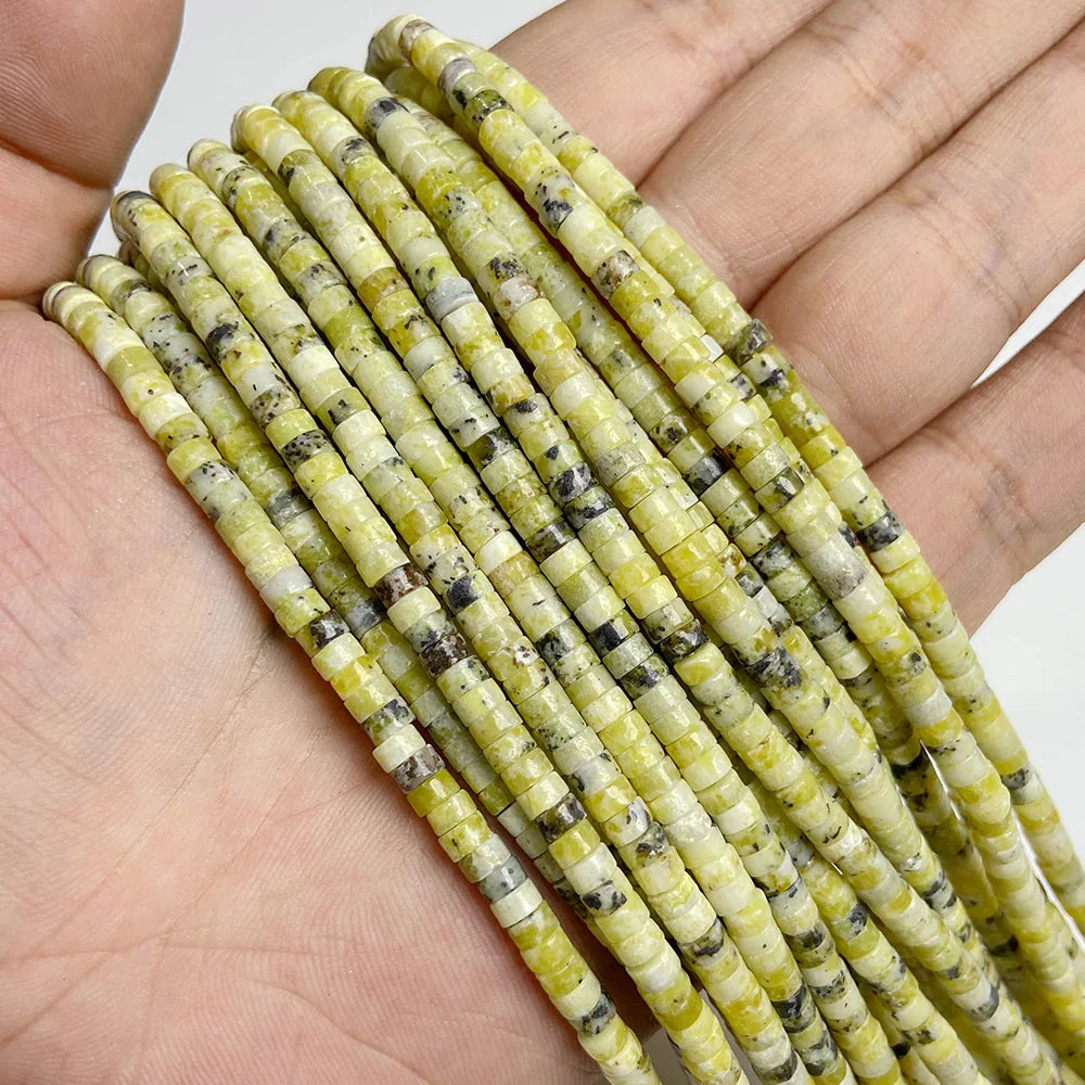 2x4mm Blue Flat Round Stone Bead Imperial Agates Jades Rondelle Loose Beads For Jewelry Making DIY Bracelets Necklace Handmade