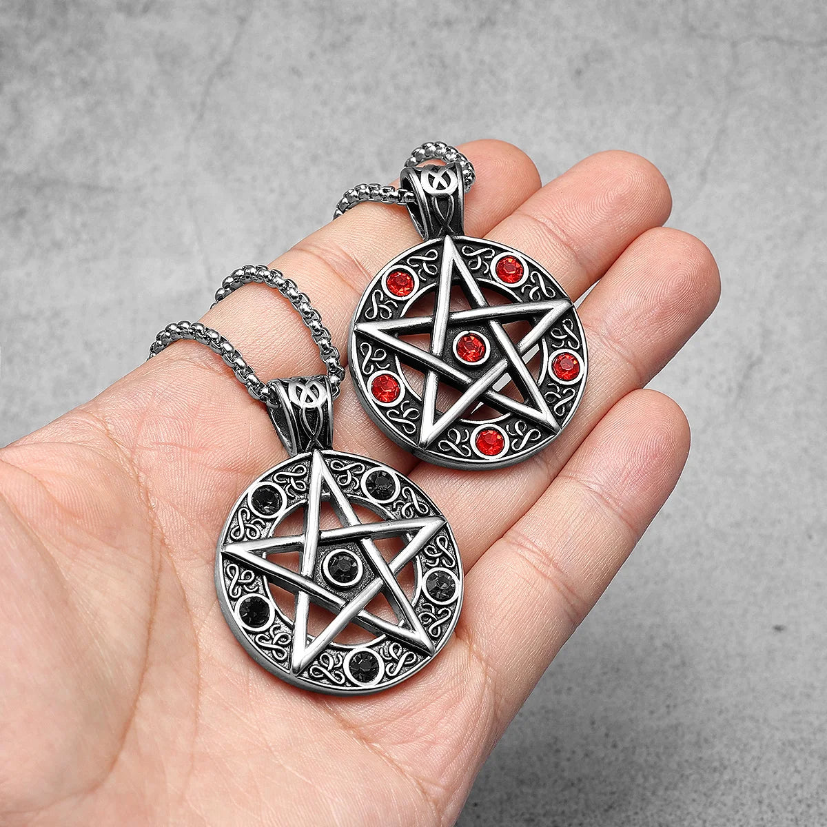 Keltische Stern-Halskette, Retro-Anhänger mit fünfzackigem Stern, 316L Edelstahl, Edelsteinkette für Männer, Rock-Punk-Hip-Hop, Männerschmuck, Weihnachtsgeschenk