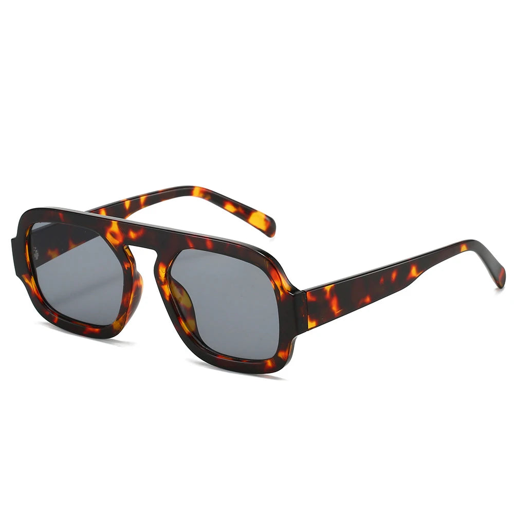 2025 Luxusmarke Design Retro Quadrat Doppelbrücken Sonnenbrille Damenmode Pilot Gradient Shades UV400 Männer Punk Sonnenbrille