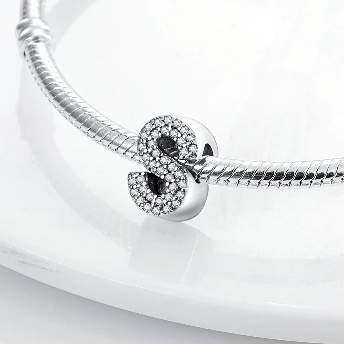 Charms 925 Silver Plated 26 Alphabet Letters Charms Beads Fit 3mm 925 Original Bracelets Fine DIY Birthday Jewelry Gifts