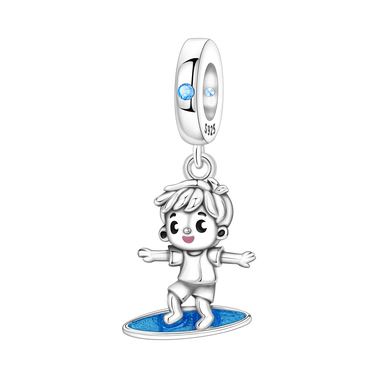 PANPOKI 925 Sterling Silver Cartoon Character Boy Beads Original Pendants Bracelet Charm Jewelry Party DIY Trendy Gifts