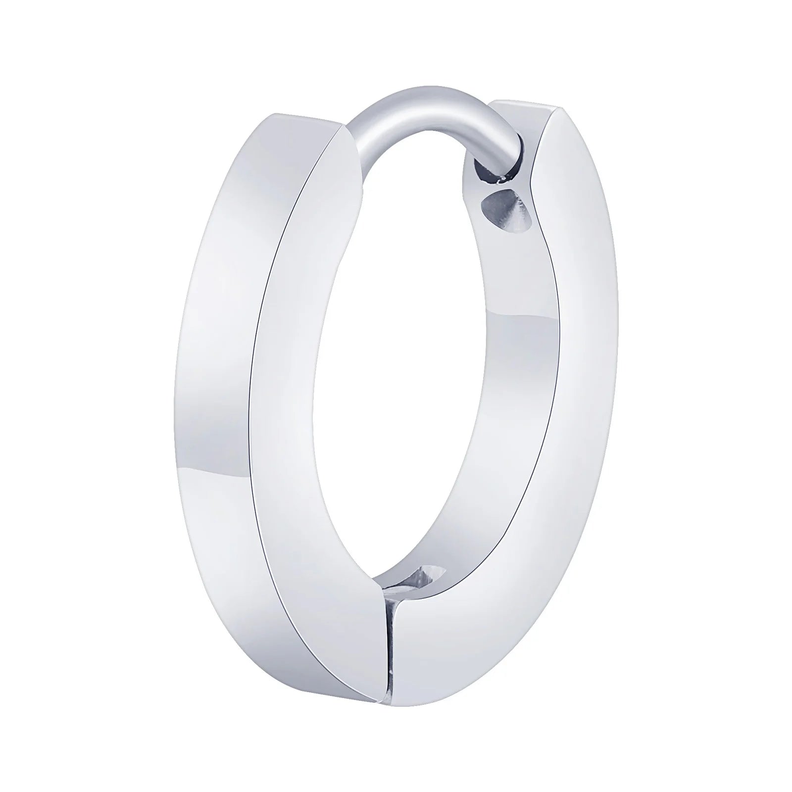 Vnox Glossy Stainless Steel Small Hoop Huggies Earrings for Women Men, Hand Polished Simple Metal Hoops, Minimalist Jewelry Gift