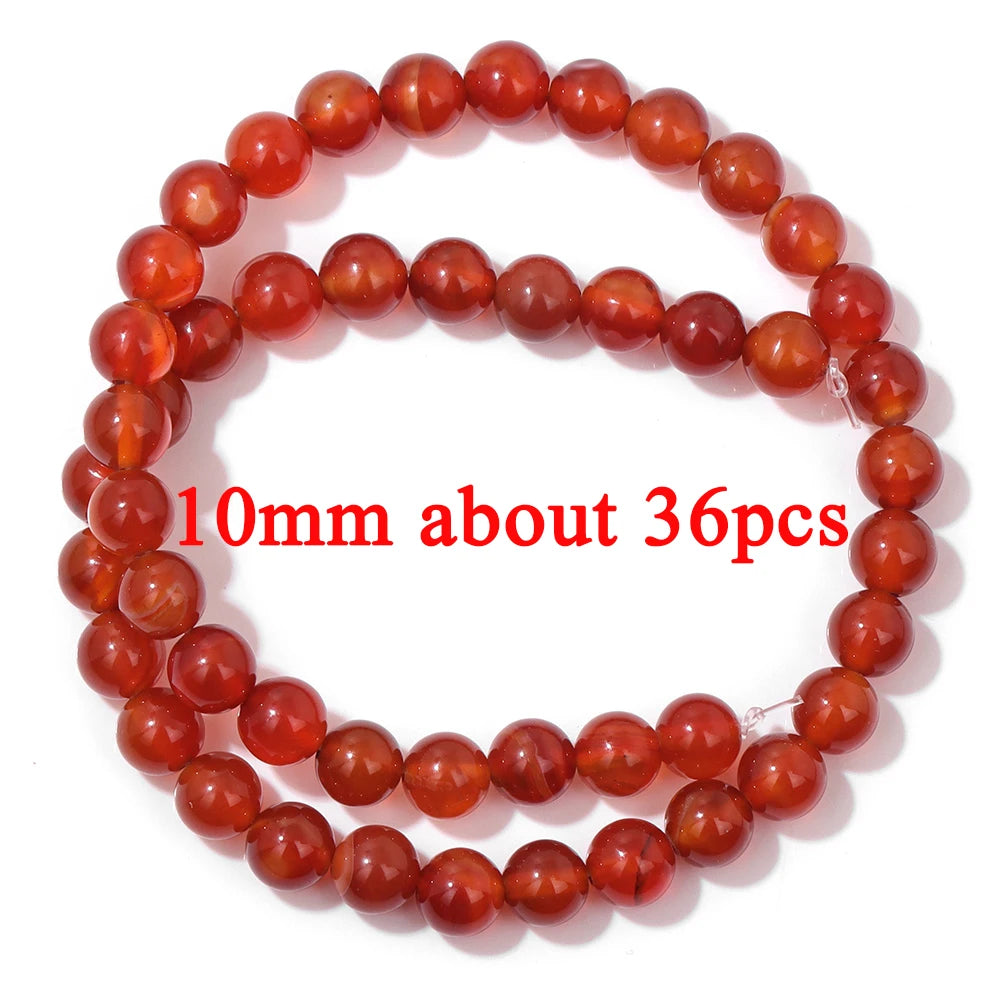 Wholesale Natural Red Carnelian Stone Bead Round Rondelle Coin Agat Loose Spacer Beads For Jewelry Making Bracelet Necklace DIY
