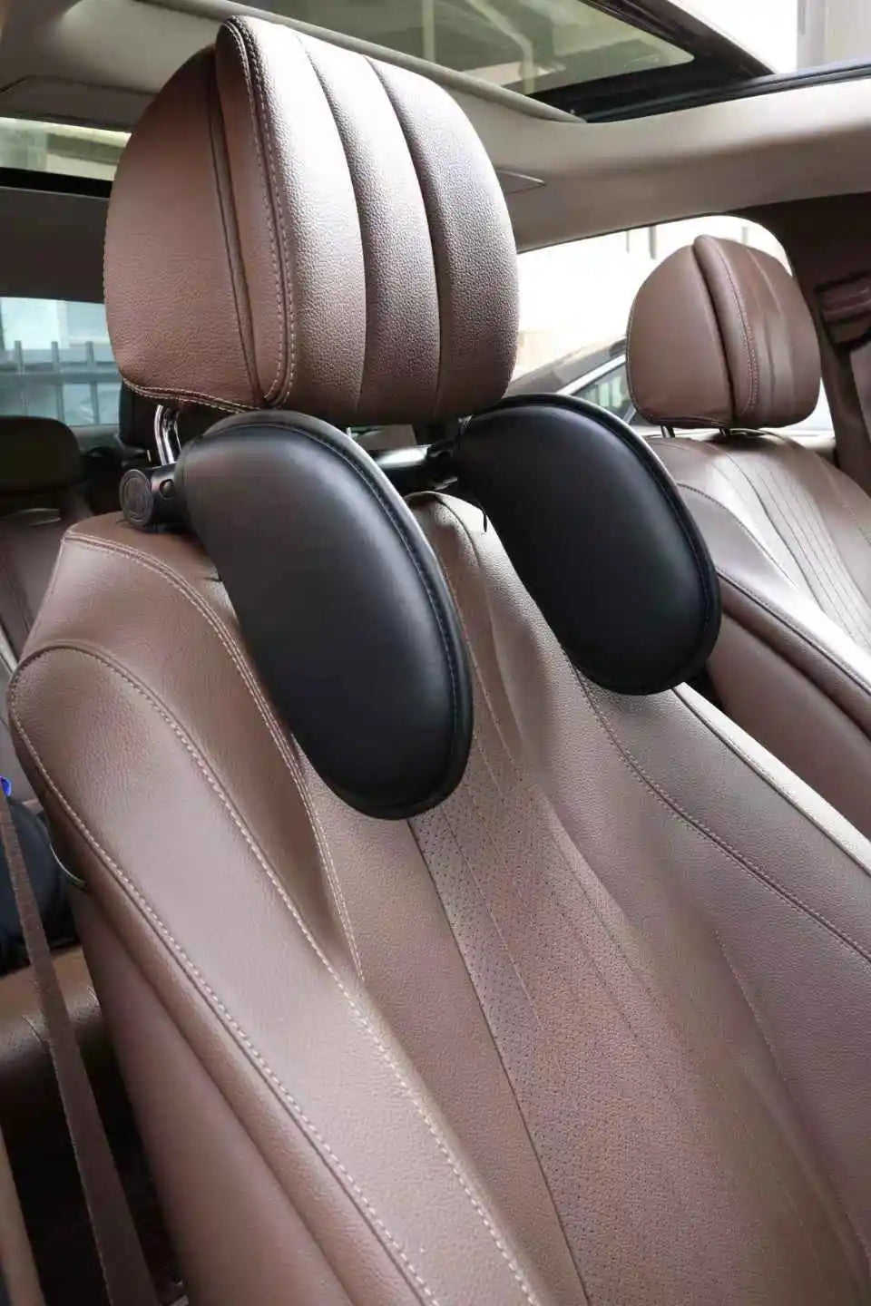 Ergonomic 360° Adjustable Auto Cervical Pillow with Memory Foam & Side Pads One-Click Sleep Headrest for Car Travel BMW Benz - Madeinsea©