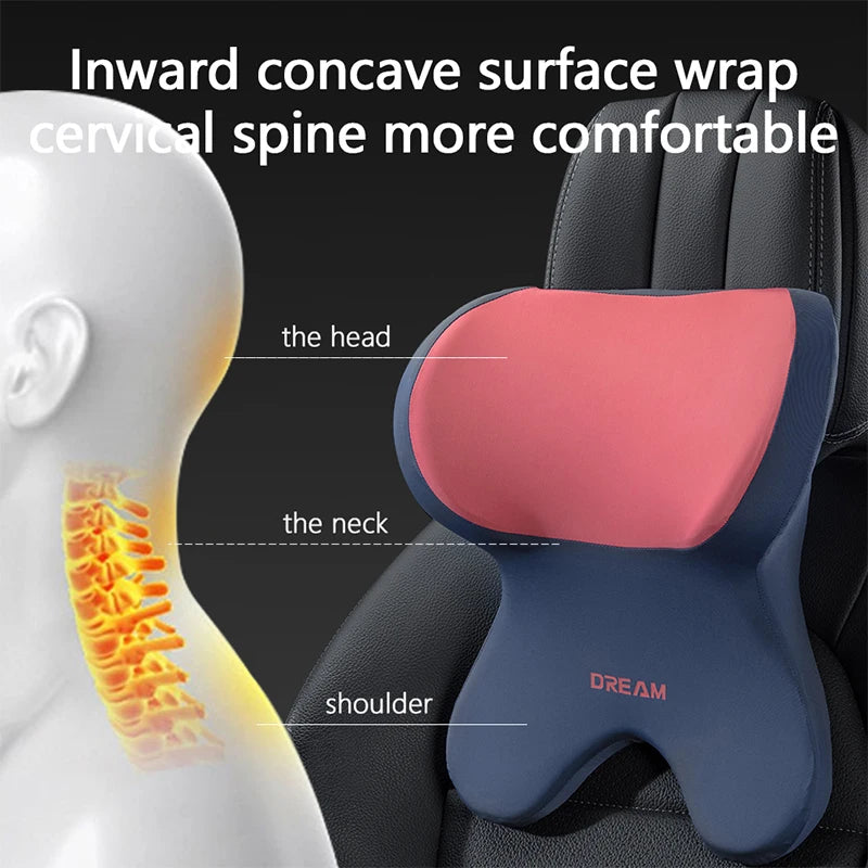 Car Lumbar Support Headrest Neck Pillow Support Universal Soft Neck Pillows Cushion Car Memory Foam Lumbar Pillow Back Support - Madeinsea©