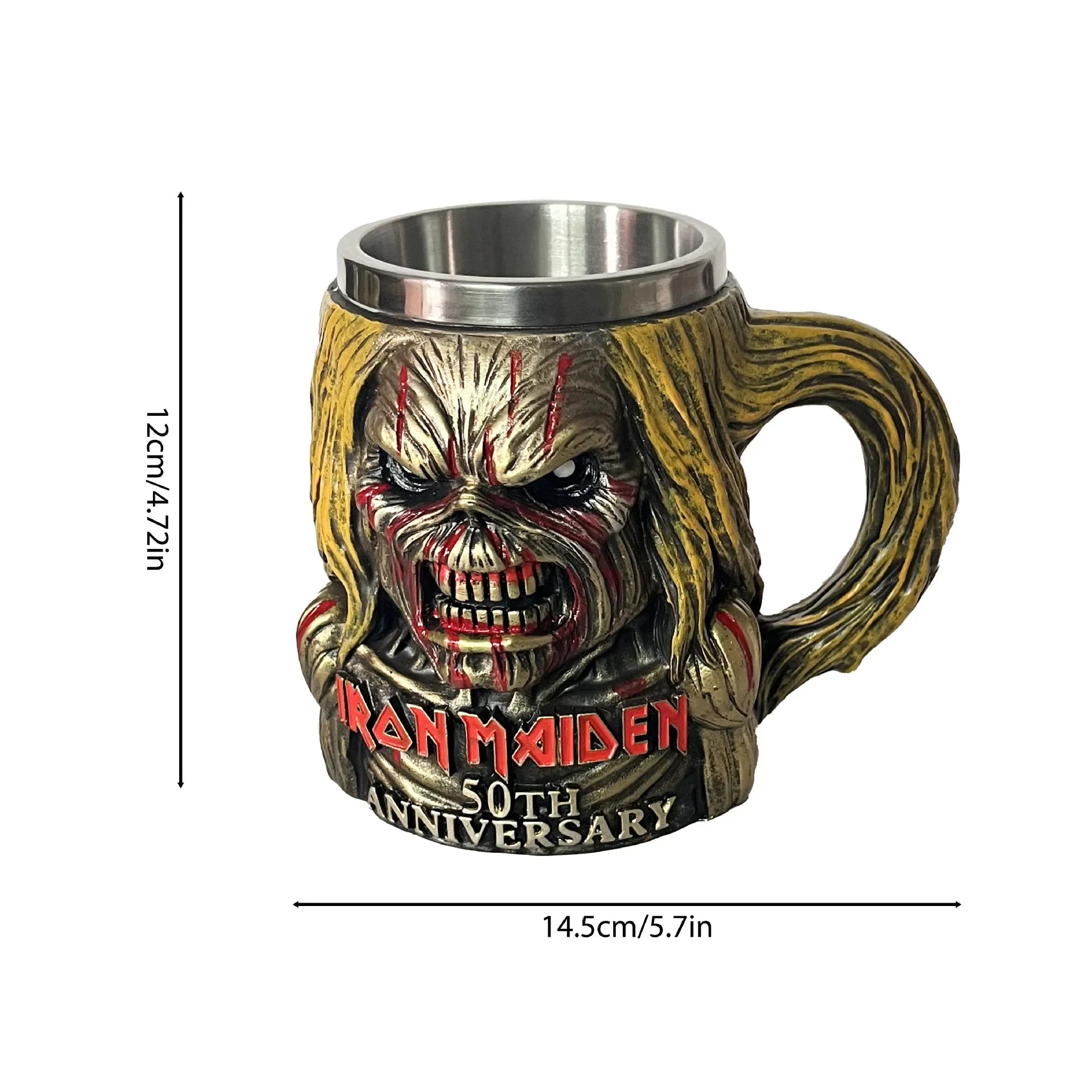 Iron Maiden 50th Anniversary Iron Maiden Coffee Cup Stainless Steel Mark Cup Decoration