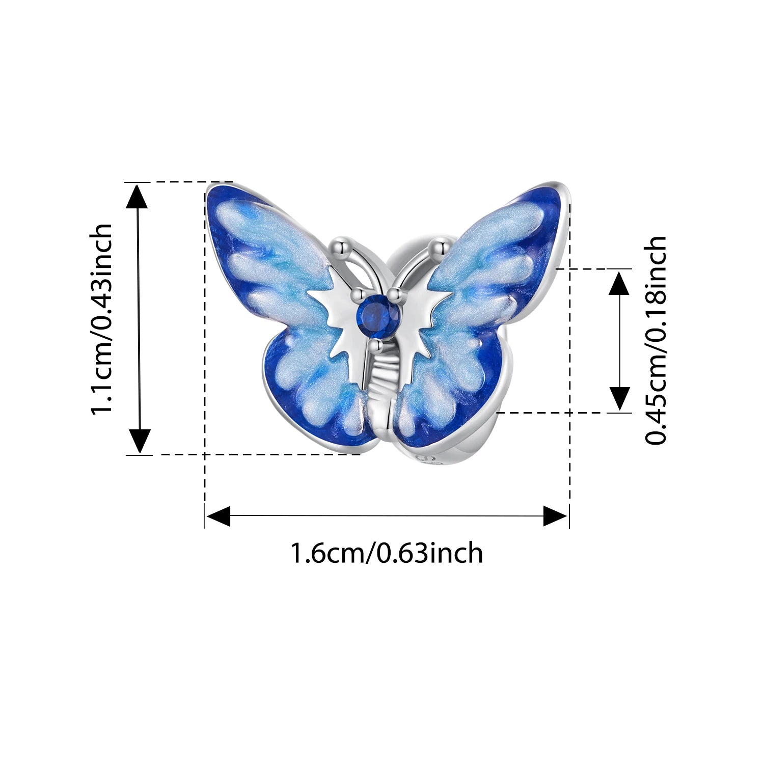 Bamoer Anhänger aus 925er Sterlingsilber in Form eines Glückskürbisses mit Schmetterlingsmotiv und Kristallzuckerperlen für Damen – DIY-Armband-Schmuckzubehör