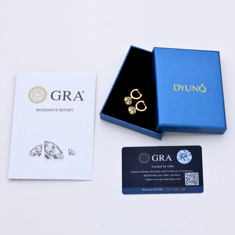 14K Gold 1-3CT Moissanite Hoop Drop Earrings 925 Sterling Silver D Color VVS1 Diamond Ladies Dating Party Fashion Jewelry Gift