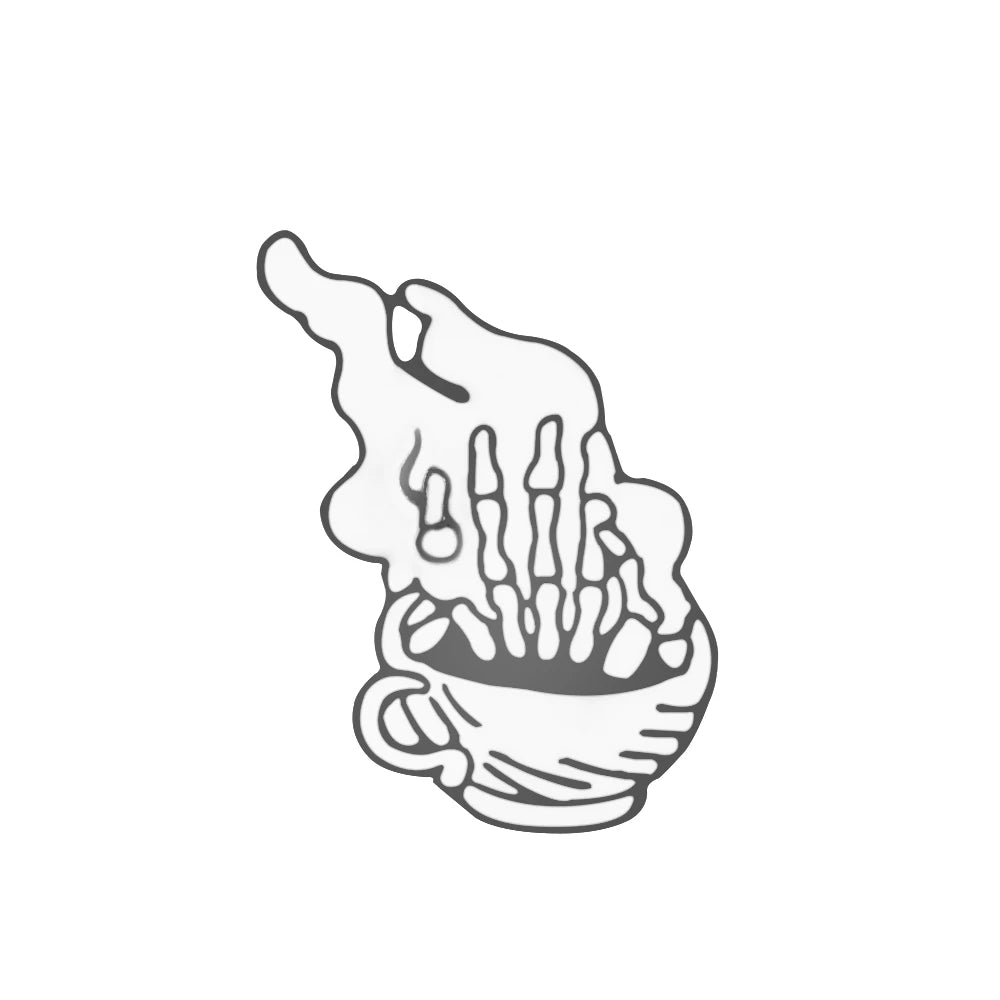 More Styles Halloween Day Punk Skeleton Enamel Pin Women Men Rose Flower Skull Brooches Metal Jean Coat Lapel Pin Badge Jewelry