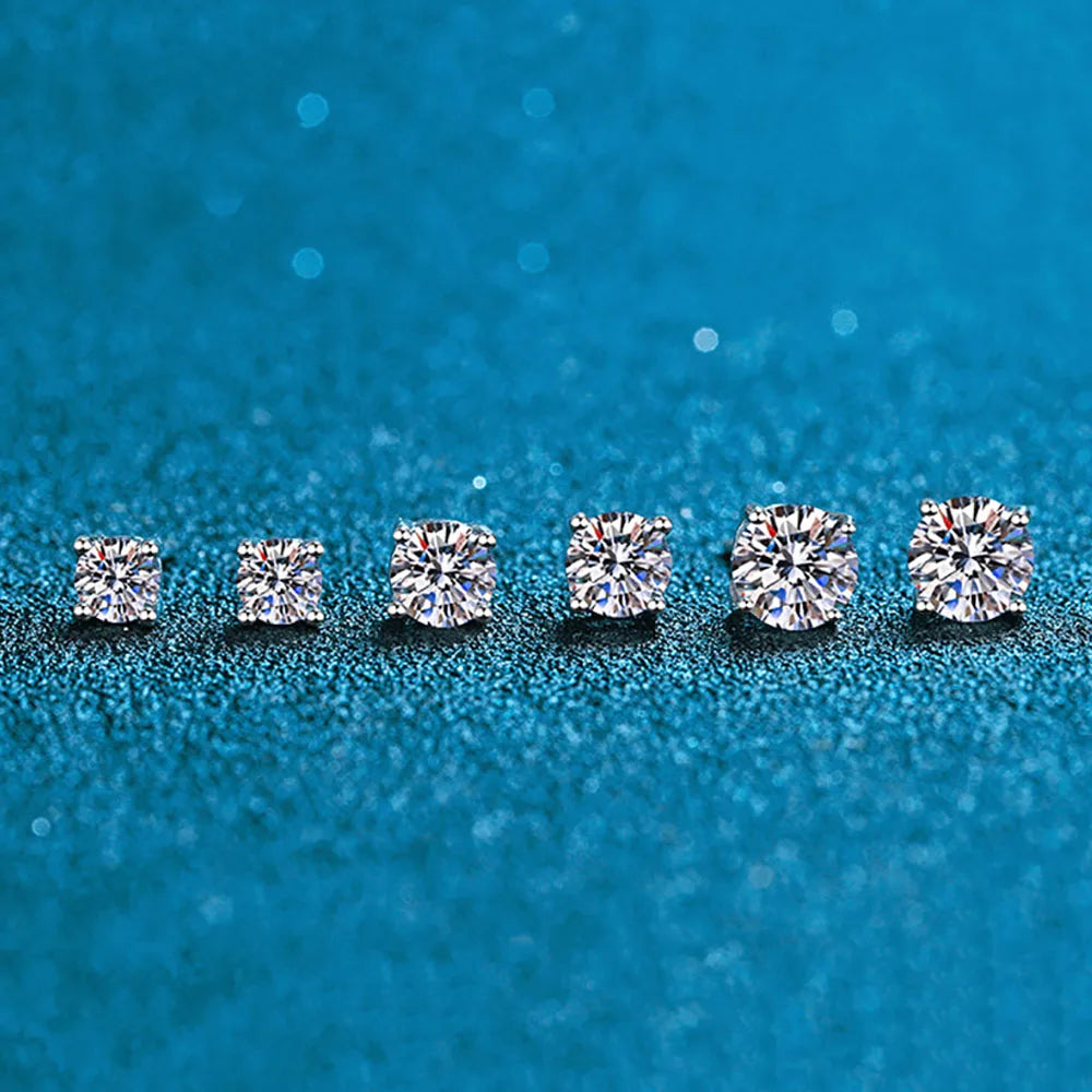 Serenity 0.2ct-3ct D Color Moissanite Earrings For Women Man S925 Sterling Silver Sparkling Stud Ear Plated Pt950 Fine Jewelry - Madeinsea©