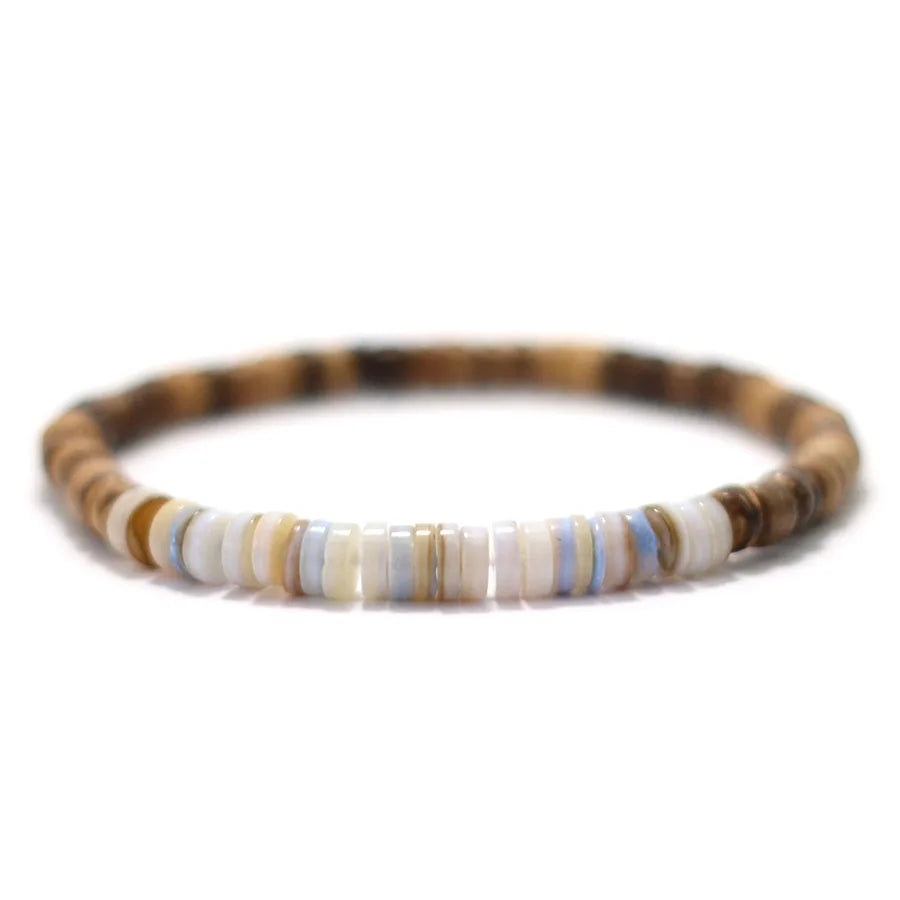Handmade Coconut Bead Bracelet For Men Natural Meditation Jewelry Accessories Grade A Shell Braclet Beach Surfing Cycling Joias