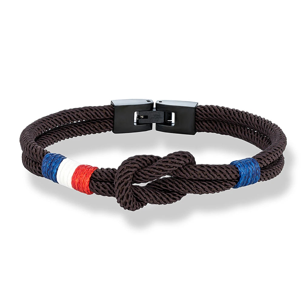 MKENDN Doublelayer France Proud Infinity Rope Bracelet Men Women Handmade Woven Design Luck and Protection Surfer Patriotic Gift