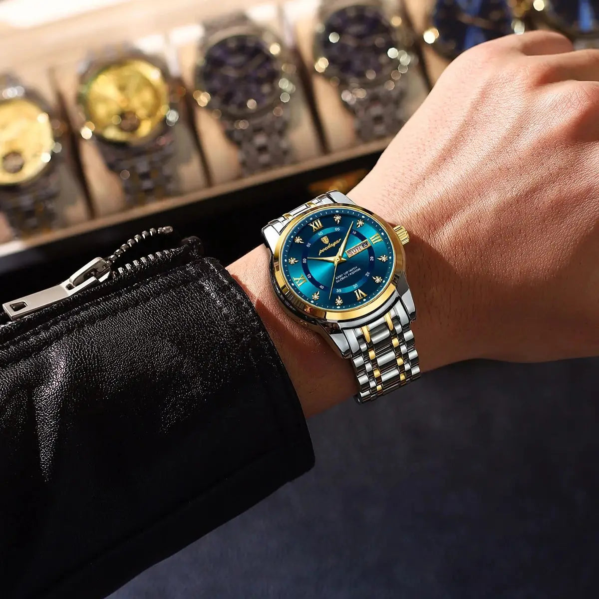 POEDAGAR Luxury Watch for Man Elegant Date Week Waterproof Luminous Men Watch Quartz Stainless Steel Sports Men's Watches reloj - Madeinsea©