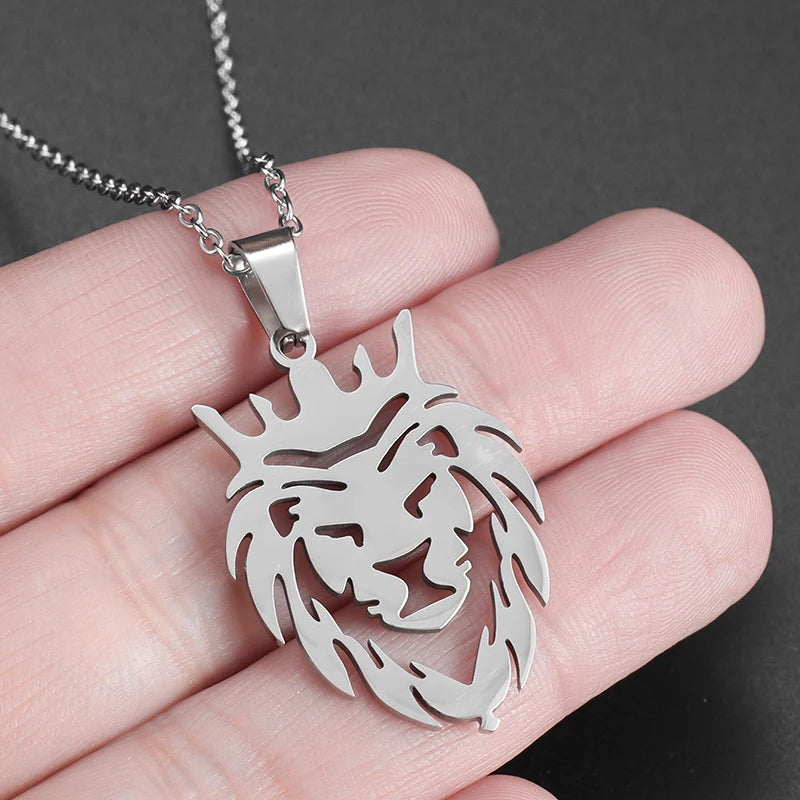 Retro Punk Nordic Bull Head Pendant Necklace for Men Classic Animal Personality Jewelry