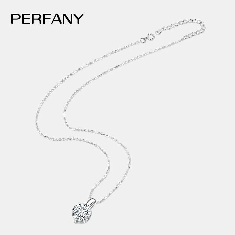 PERFANY 1-3CT Moissanite Necklace for Women S925 Pure Silver Laboratory Diamond Pendant Classic Fashion Jewelry Party Gift - Madeinsea©