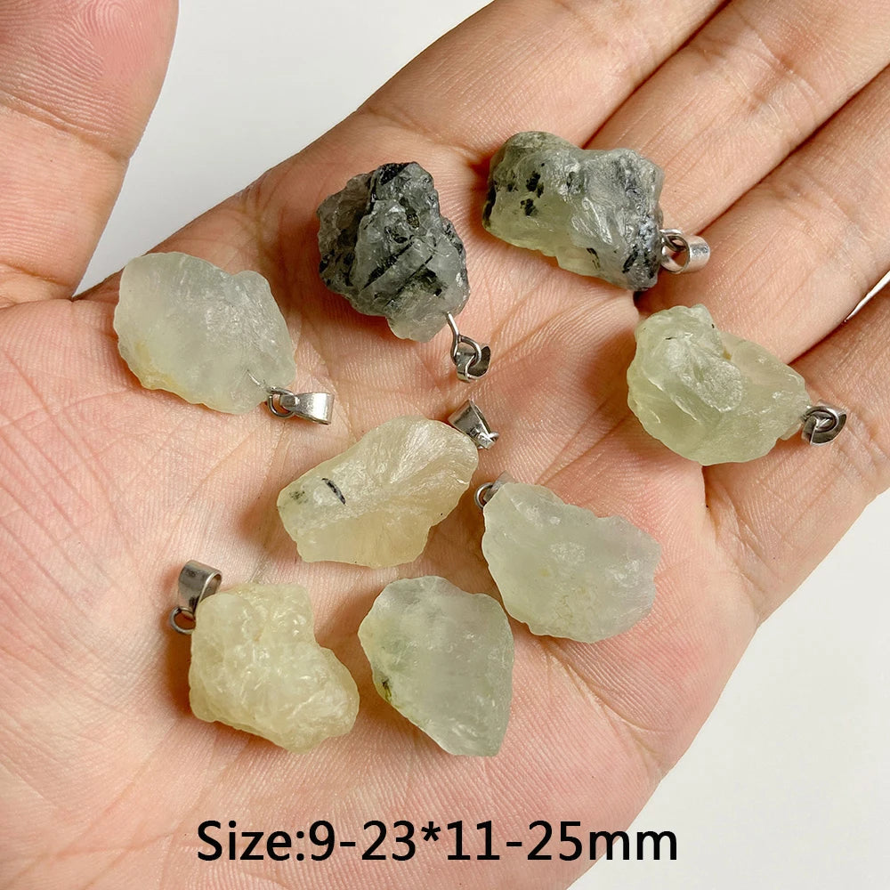 5pcs Natural Rough Stone Pendant Irregular Shape Healing Amethysts Labradorite Agat Quartz Pendants For DIY Handmade Necklace