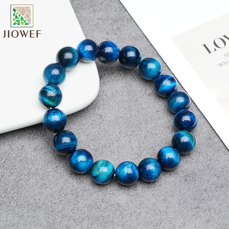 Natural Blue Tiger Eye Bracelet Made of Real Natural Stone Beads Body-Purifying Geniune for Women Pulsera Jewelry Wristband Gift