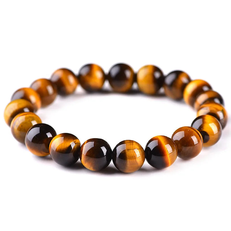 Artifact Meditation Healing Bracelet Men 4mm/6mm/8mm/10mm Tiger Eyes Obsidian Stone Beaded Braslet Father Day Gift Yoga Braclet