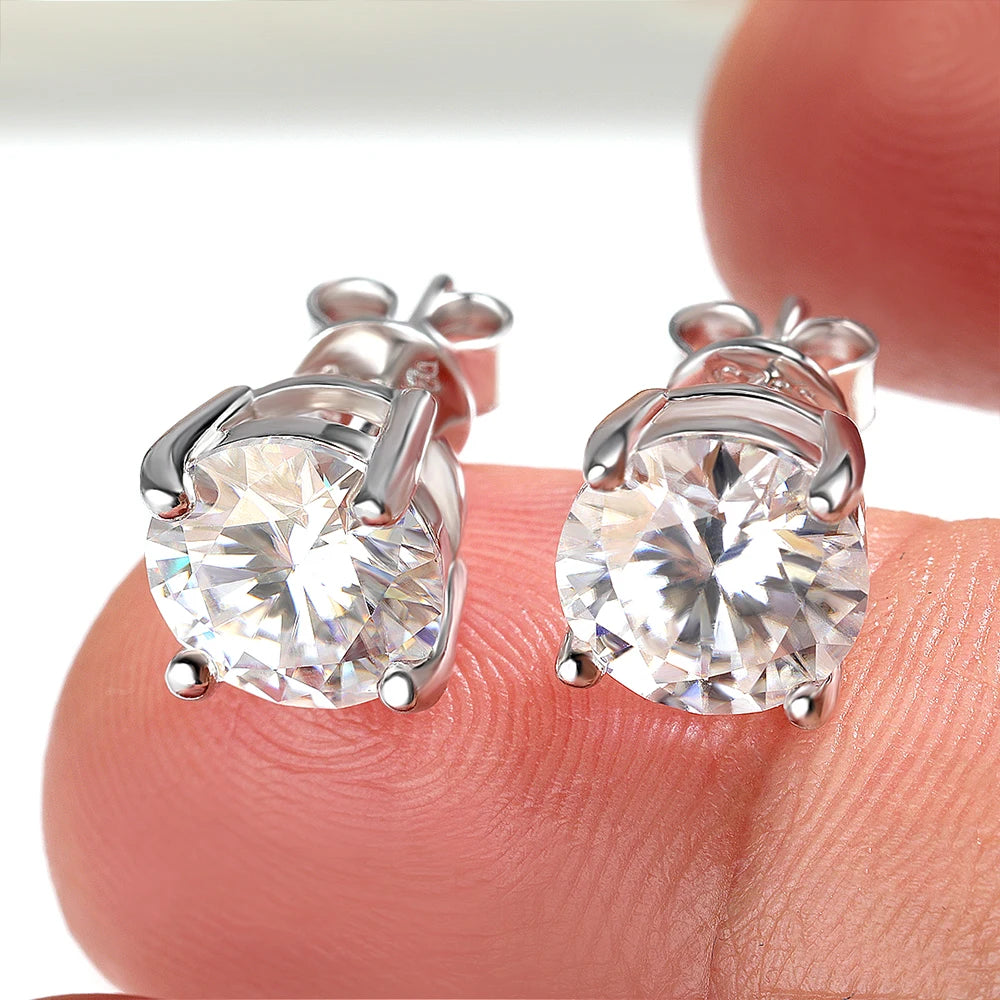 Serenity 0.1-3ct Moissanite Earrings Women Men Gift S925 Sterling Silver Sparkling Lab Diamond Stud Earrings Plated 18K Jewelry - Madeinsea©