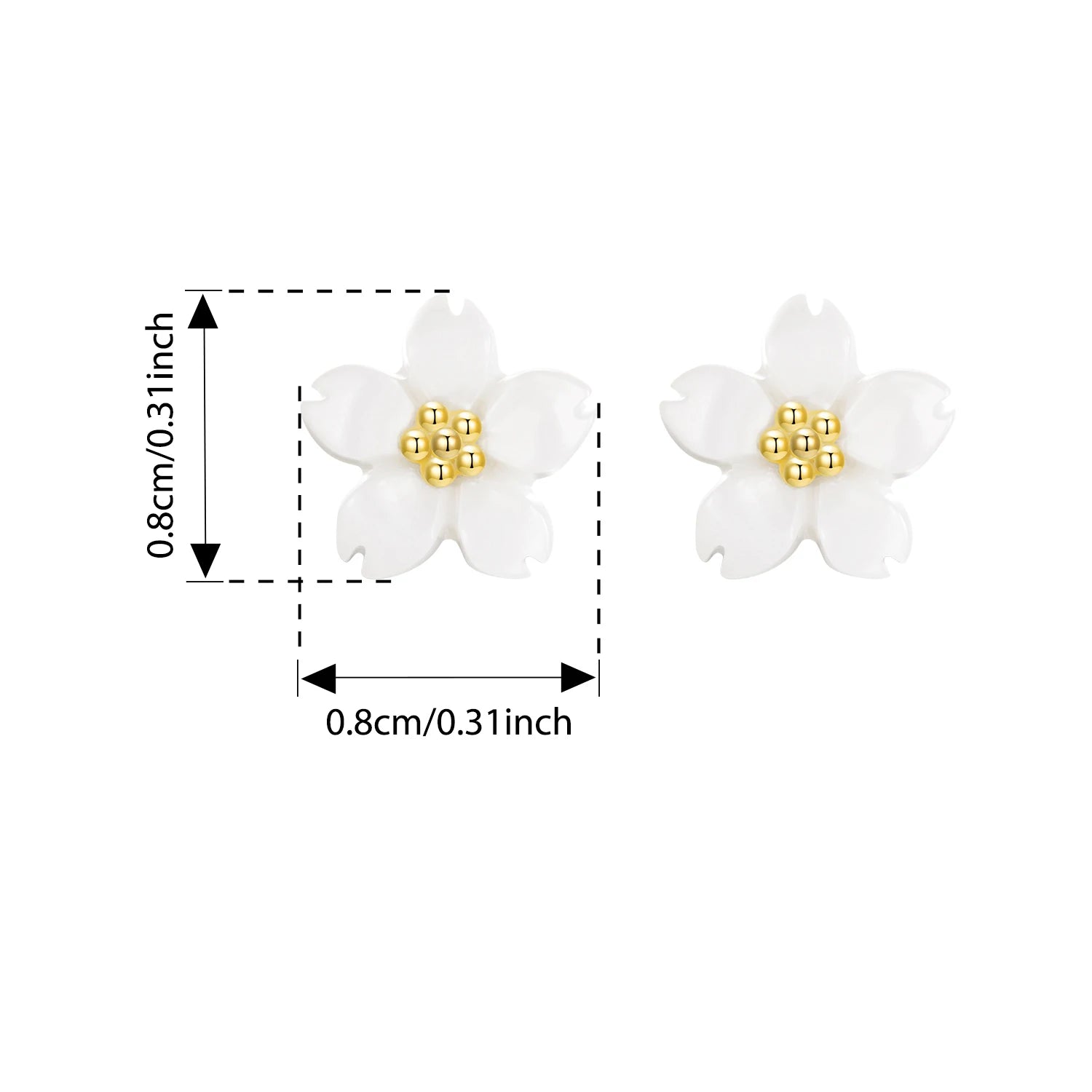 BISAER 925 Sterling Silver Sakura White Shell Stud Earrings White Cherry Blossoms Stud Ear for Women Girls Party Fine Jewelry