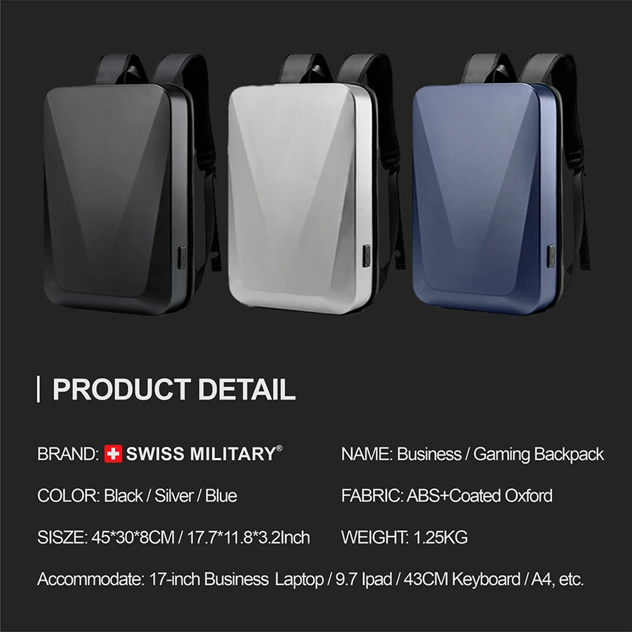 17 laptop backpack military SWISS MILITARY 17 Inch Laptop Backpack Waterproof TSA Anti theft Hard