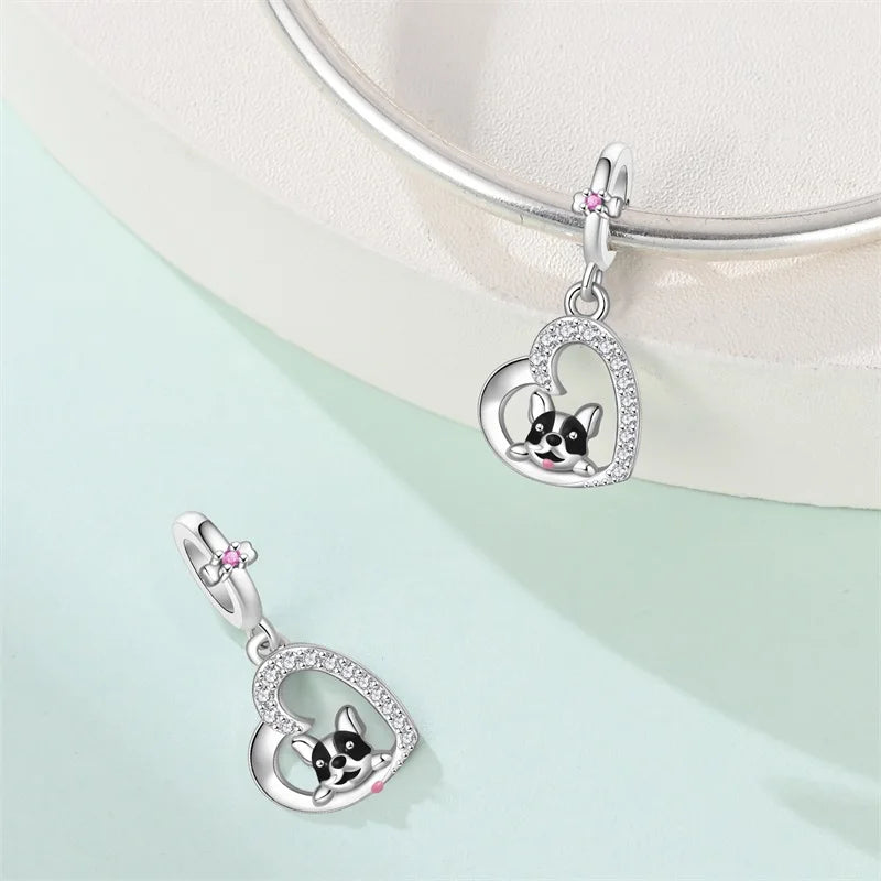 100% 925 Sterling Silver Lovely Pet Cat Paw Dog Warm Family Charms Beads Fit 3MM Original Bracelets DIY Jewelry Gift For Friends