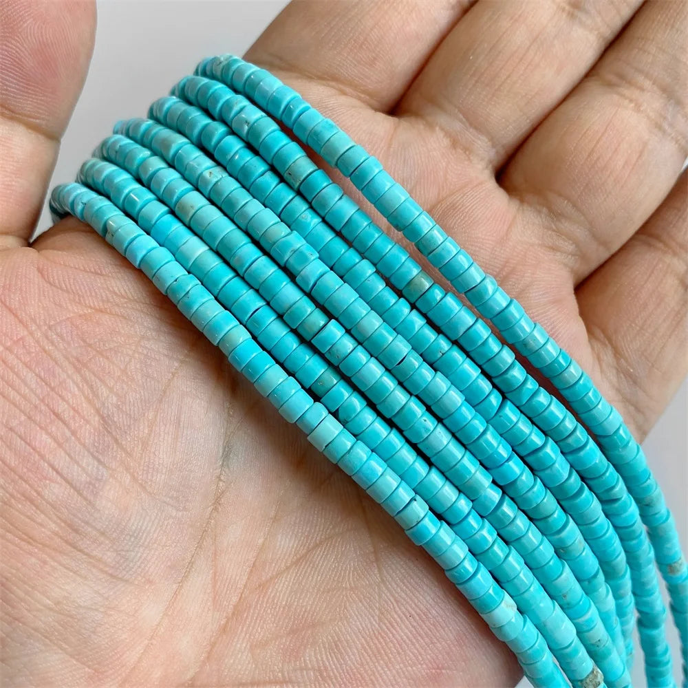 2x4mm Blue Flat Round Stone Bead Imperial Agates Jades Rondelle Loose Beads For Jewelry Making DIY Bracelets Necklace Handmade