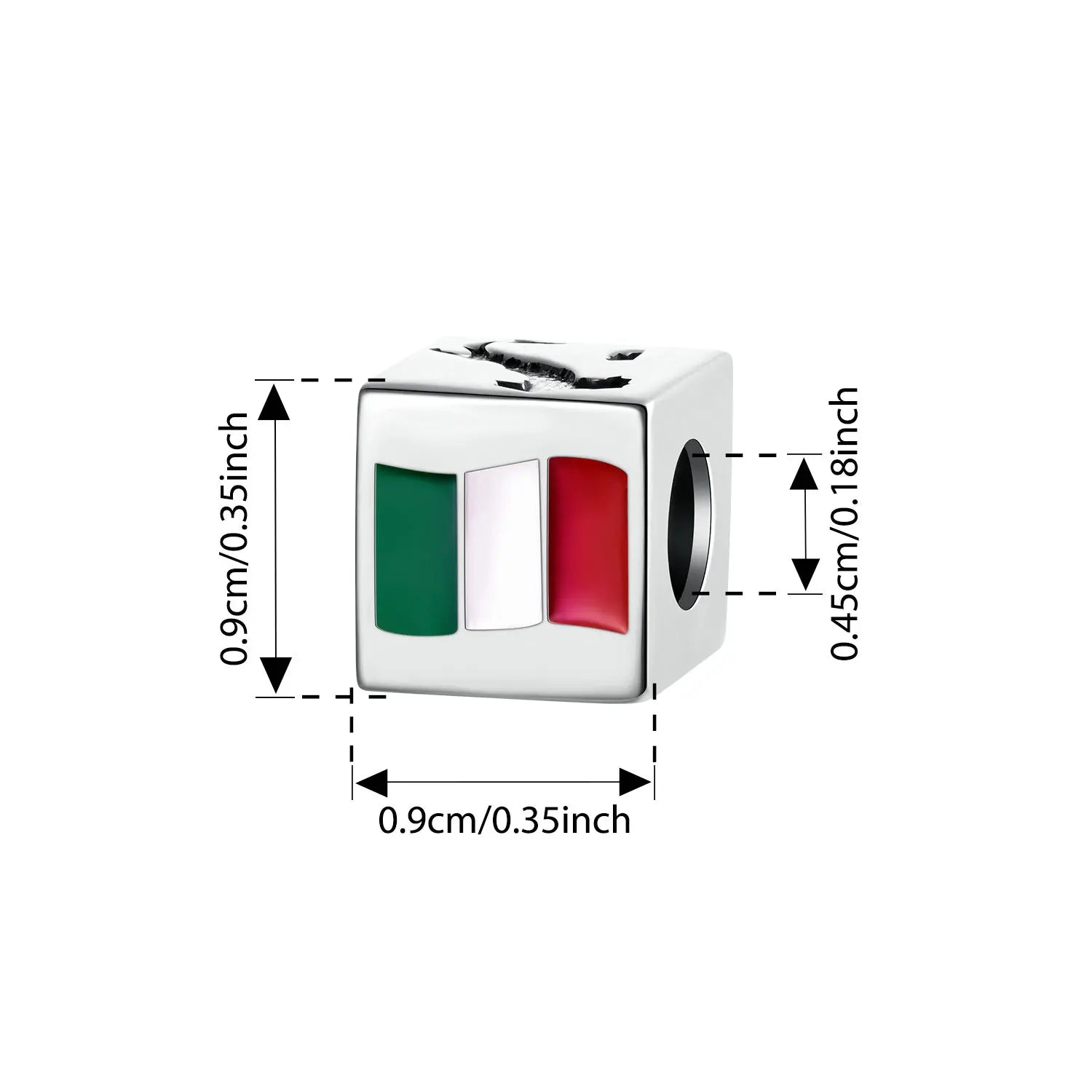 Bamoer 925 Sterling Silver World Travel Souvenir Charms Square National Beads for Women DIY Bracelet Accessories Culture Gift