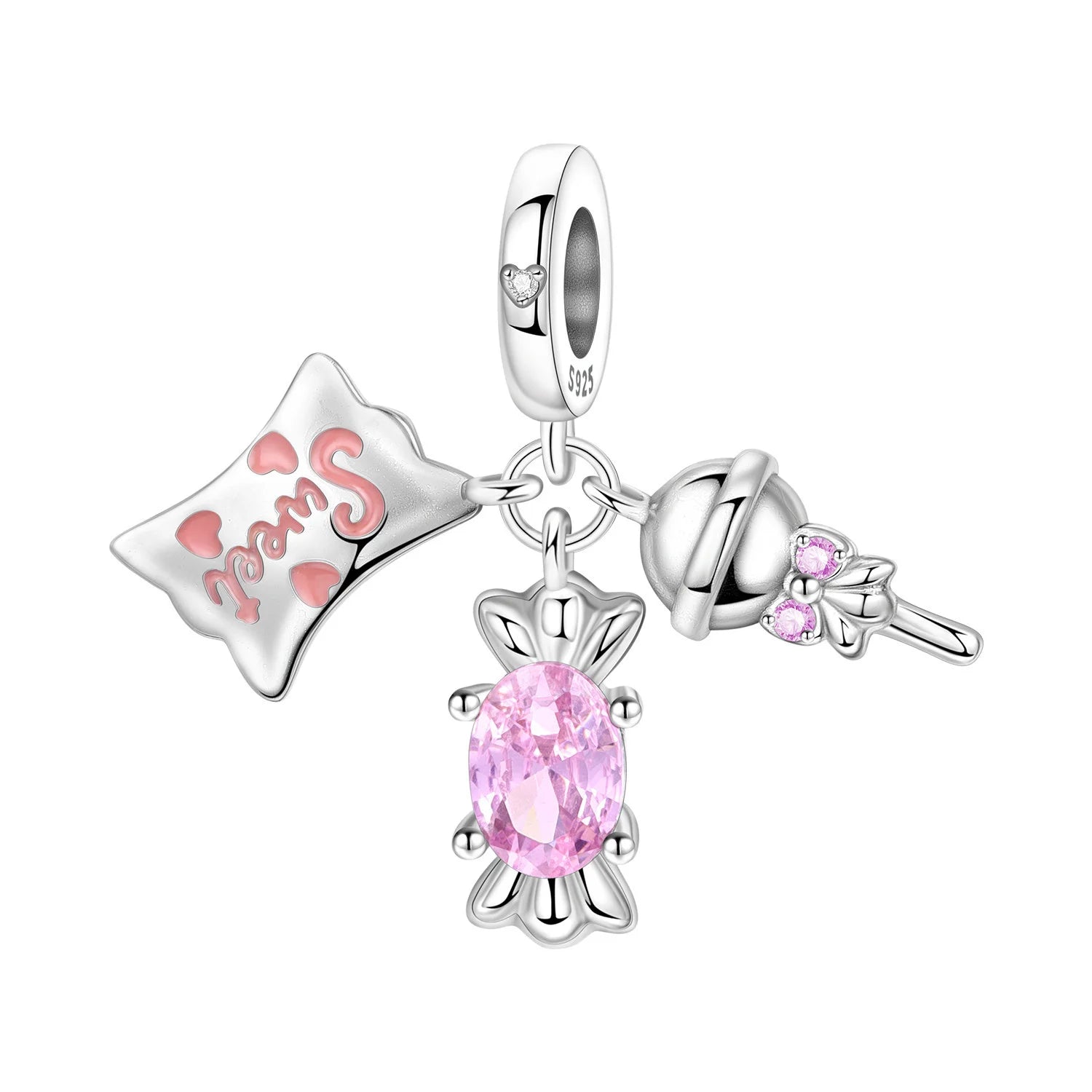PANPOKI 925 Sterling Silver Chocolate Love Cake Pendant Beads Original Pendants Bracelet Charm Jewelry Party DIY Trendy Gift
