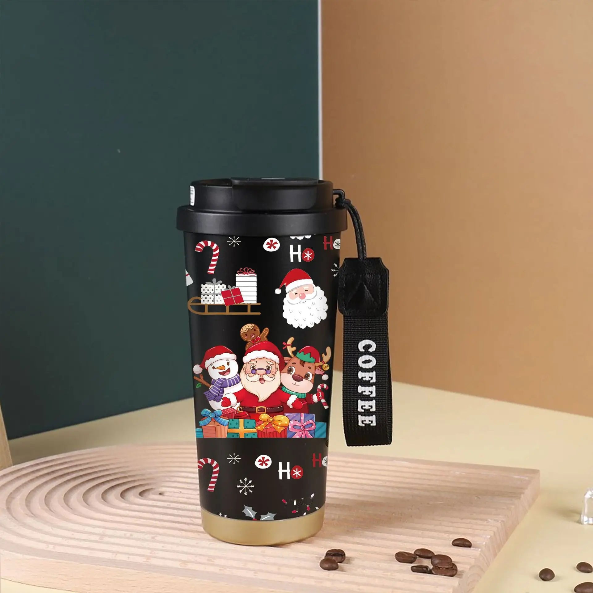 Christmas thermos cup 316 stainless steel lily of the valley coffee cup cartoon Christmas holiday gift