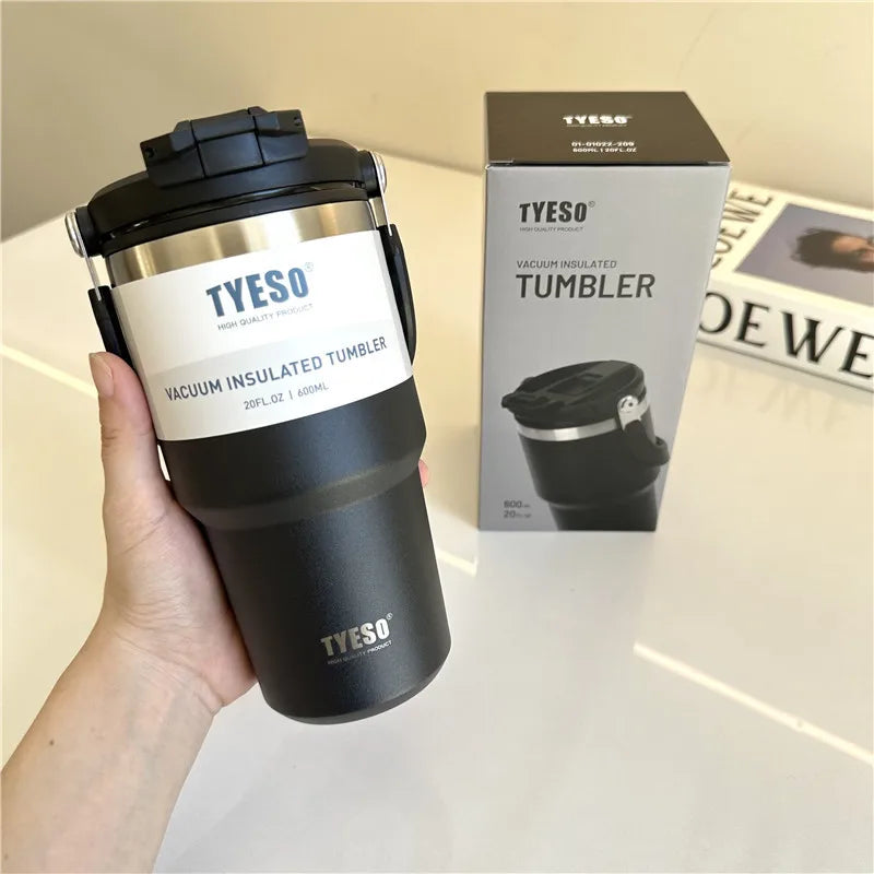 Tyeso Stainless Steel Coffee Cup Cold And Hot Double-layer Insulated Cup Tumbler Thermo Water Bottle Car Travel Mug Vacuum Cup - Madeinsea©