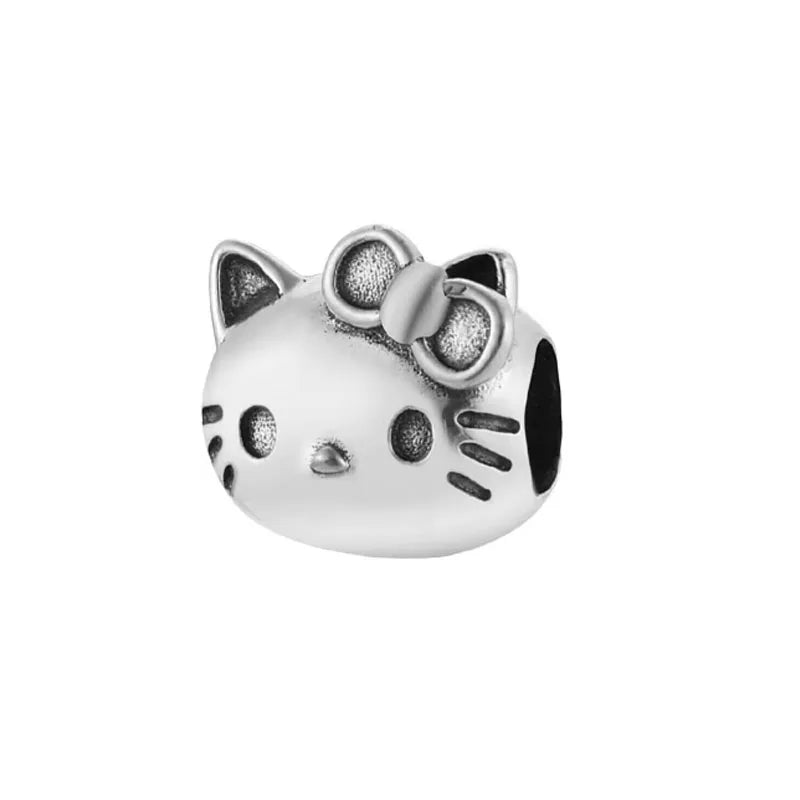 2025 New Miniso Disney Sanrio Beads 925 Silver Stitch Hello Kitty Kuromi Charm Fit Original Bracelet Women DIY Pendant Jewelry