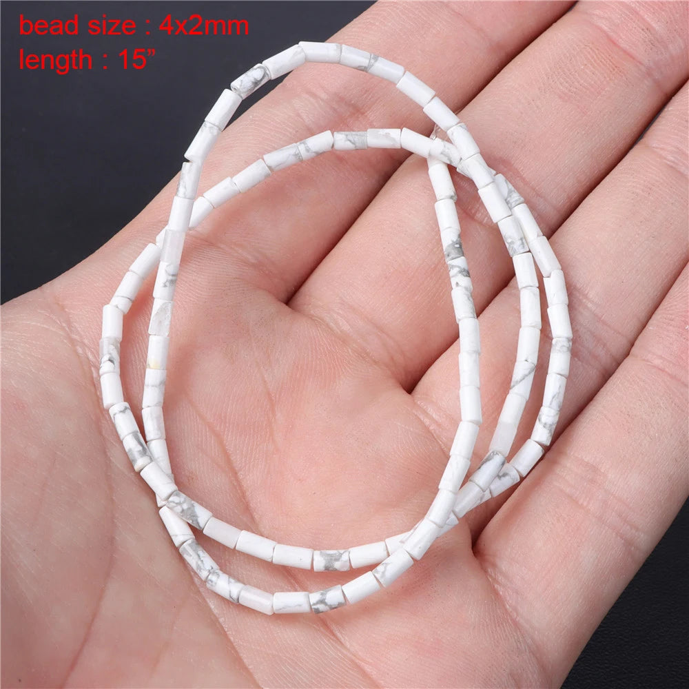 New Arrival Natural Howlite Stone Bead White Turquoises Loose Beads Jewelry Making Perles Gem Loose Beaded Diy Bracelet Necklace
