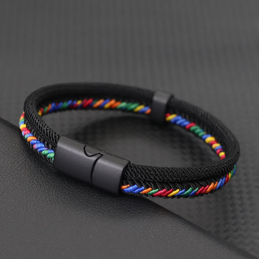 Noter 2025 Personalized Handmade Rope Bracelet For Men Detachable Buckle 4 Colors Grade A Ethnic Fabric Bangle Pulseria Homme