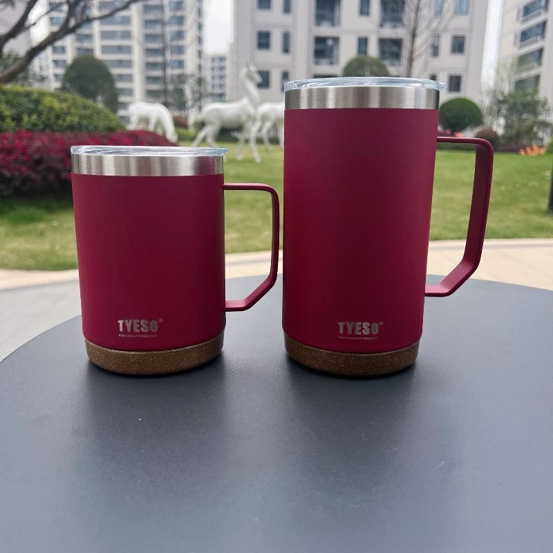 TYESO Wide Mouth Stainless Steel Coffee Mug with Leak-Proof Lid Insulated Office Travel Mug 530ml/710ml For Home Office Gift