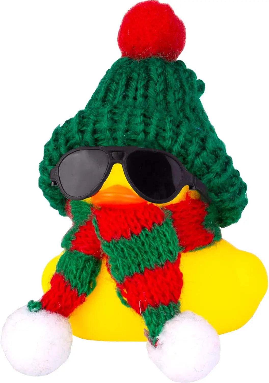 Rubber Duck Car Ornaments Winter Duck Car Dashboard Decorations for Christmas Decor and Home Decorations with Mini Hat Scarf