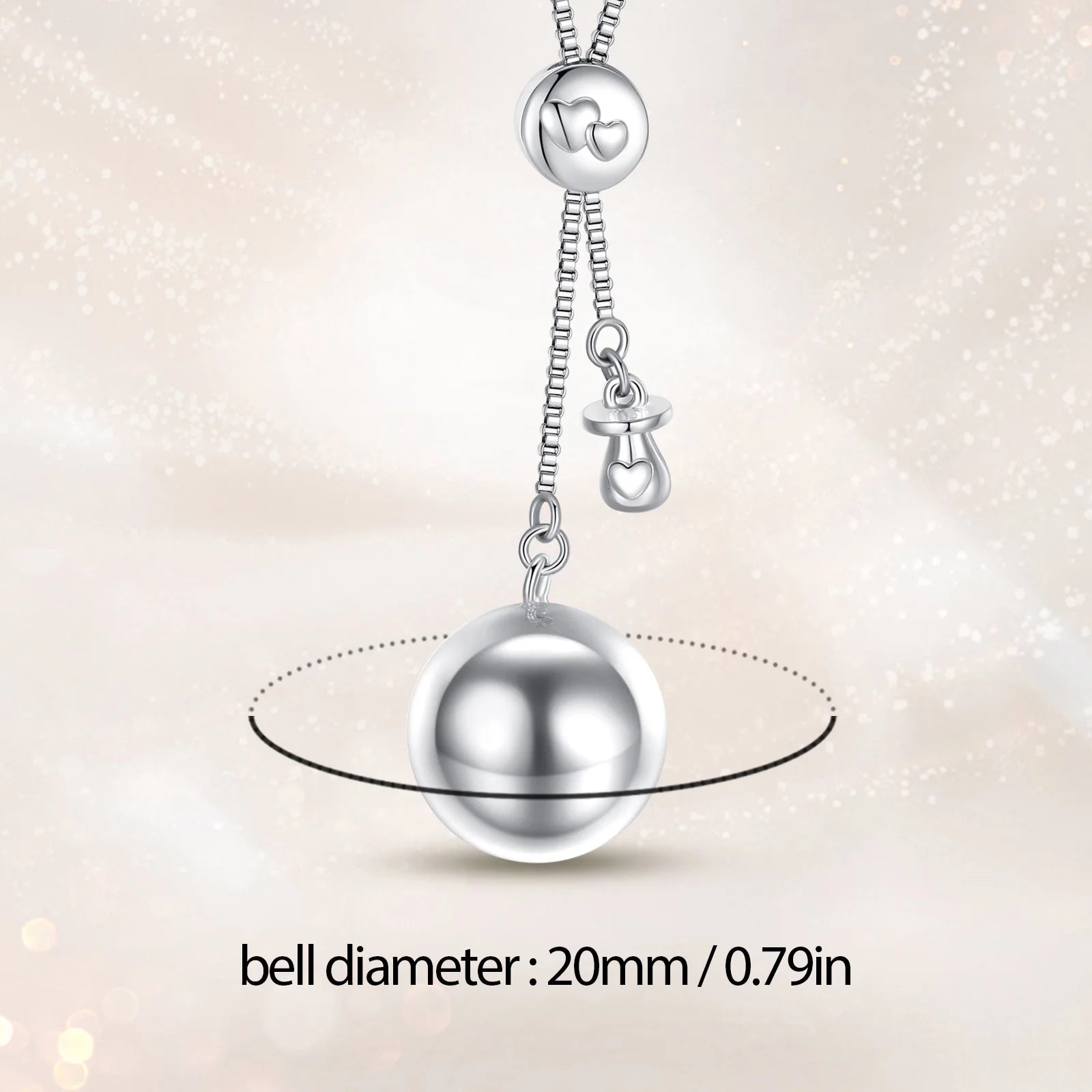 Eudora Harmony Ball Baby Nipple Pendant Pregnancy Bola Baby Chime Ball Angel Caller Necklace DIY Maternity Jewelry Women Gift