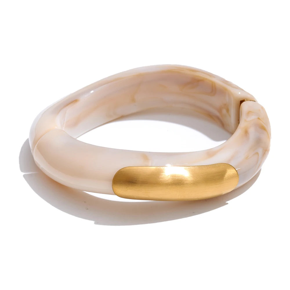 Yhpup 57/61/62mm Acrylic Resin Thick Bracelet Bangle Waterproof Statement Fashion Summer 2026 Wrist Jewelry