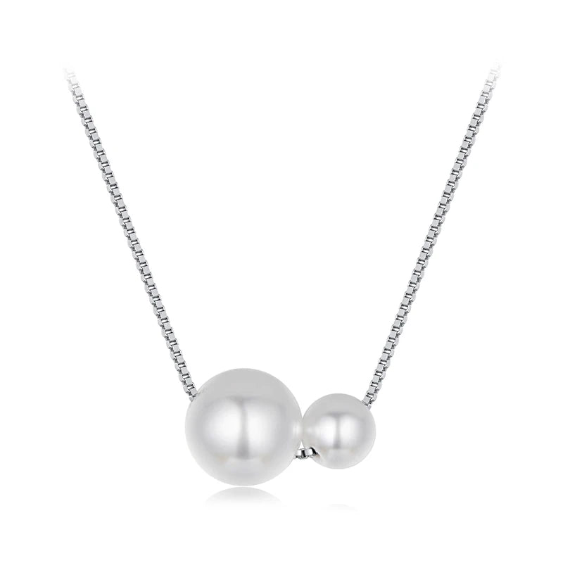 BAMOER Perlenanhänger-Halskette aus 925er Sterlingsilber für Damen, zierliche, vergoldete Perlen-Choker-Halskette, ideales Geburtstagsgeschenk