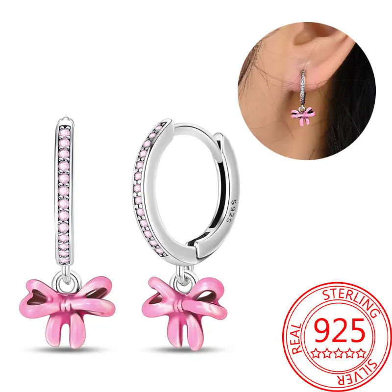 Hot Sale Bee Earrings For Girl Lovely Yellow Black Dancing Bee Happy S925 Hoop Earrings Birthday Gift Silver Jewelry