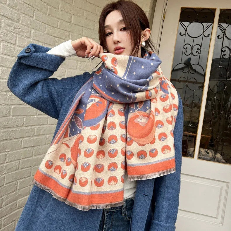 Print Cashmere Scarf Women Thick Warm Winter Blanket Brand Female Luxury Quality Shawl Wrap Bufanda 2025 Poncho Echarpe Pashmina