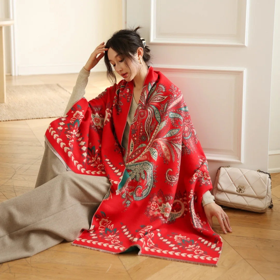 Print Cashmere Scarf Women Thick Warm Winter Blanket Brand Female Luxury Quality Shawl Wrap Bufanda 2025 Poncho Echarpe Pashmina