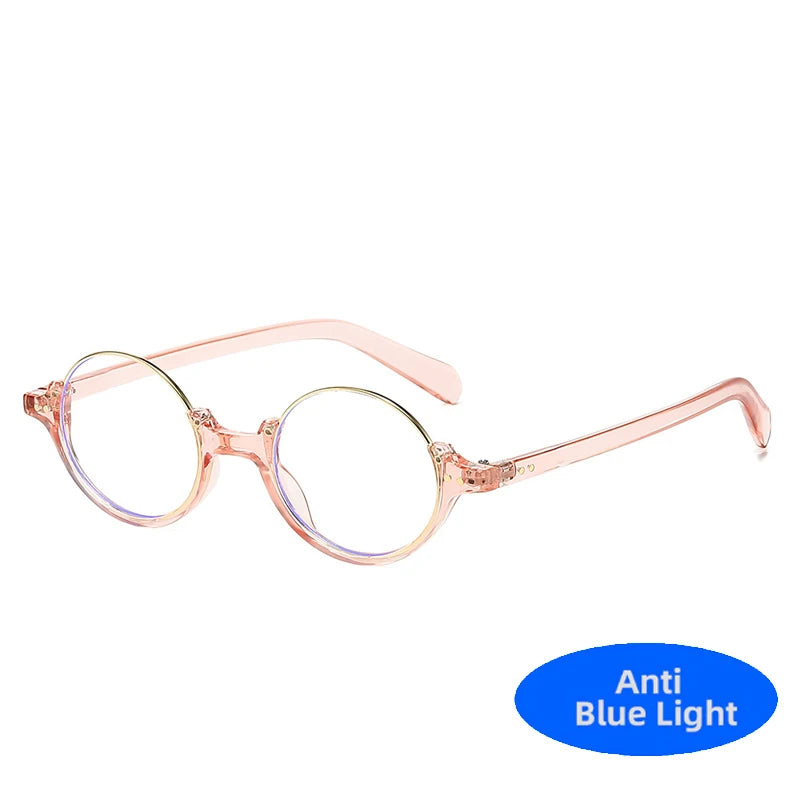 2025 Vintage Halbrahmen Runde Anti Blaulicht Brille Klare Linse Mode Kunststoffrahmen Brille Optische Männer Frauen Brillengestell