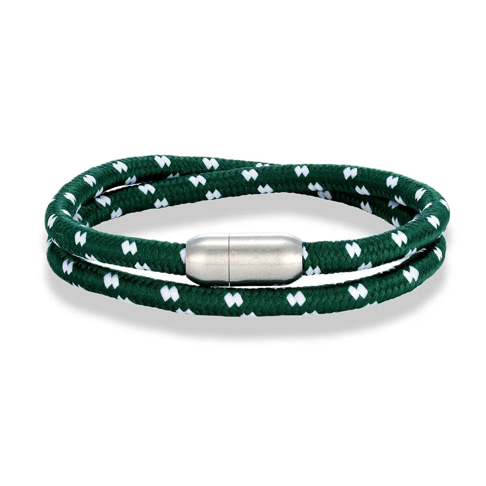 MKENDN Nautical Style Double Strand Rope With Stainless Steel Magnet Clasp Wrap Bangle Unique Sailing-Inspired Gift for Women